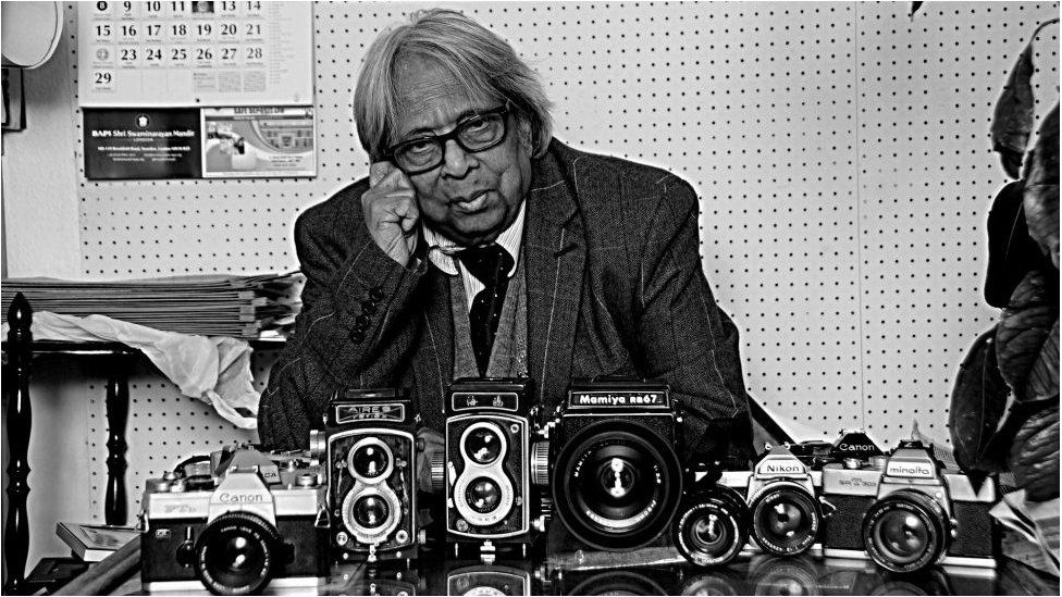 Masterji seen with his cameras