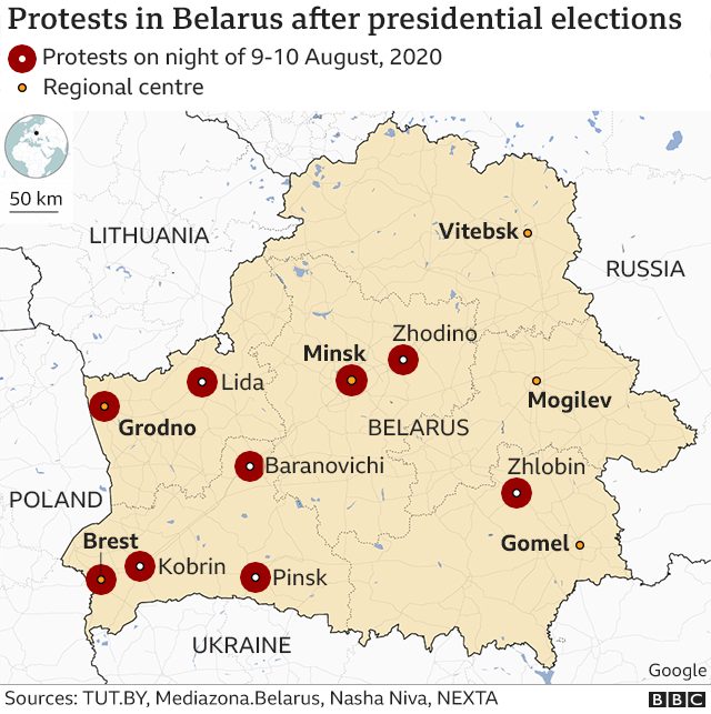 Belarus Election: Clashes After Poll Predicts Lukashenko Re-election ...