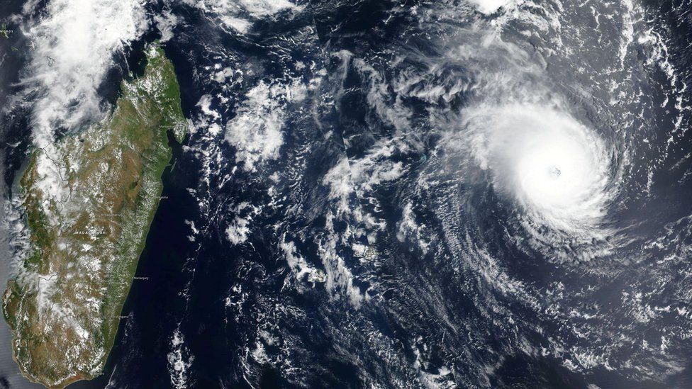 Satellite imagery shows Tropical Cyclone Freddy approaching Madagascar