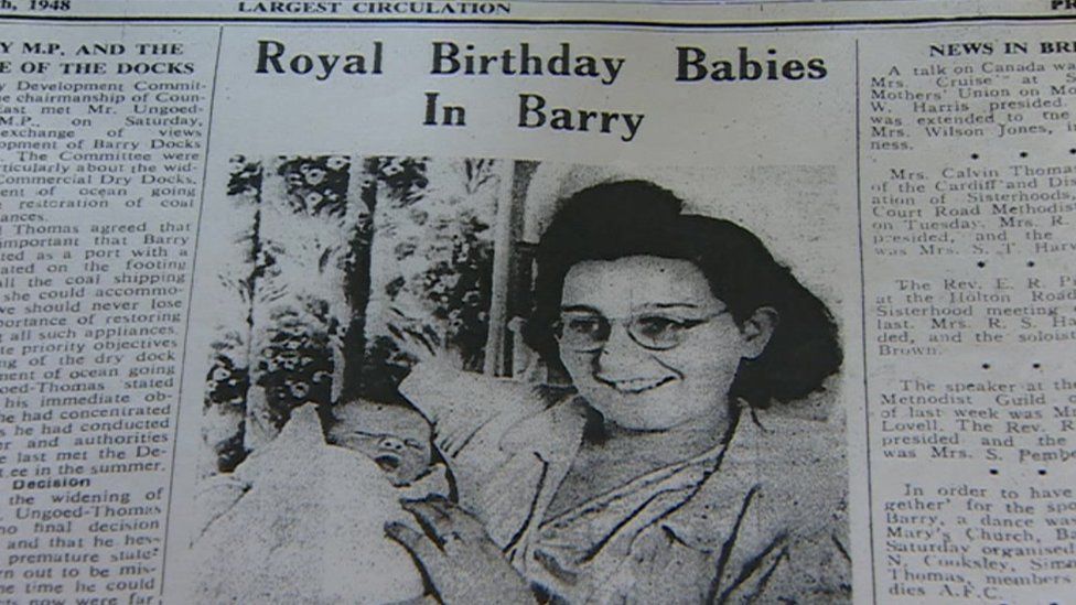 Newspaper cutting of Malcolm's birth