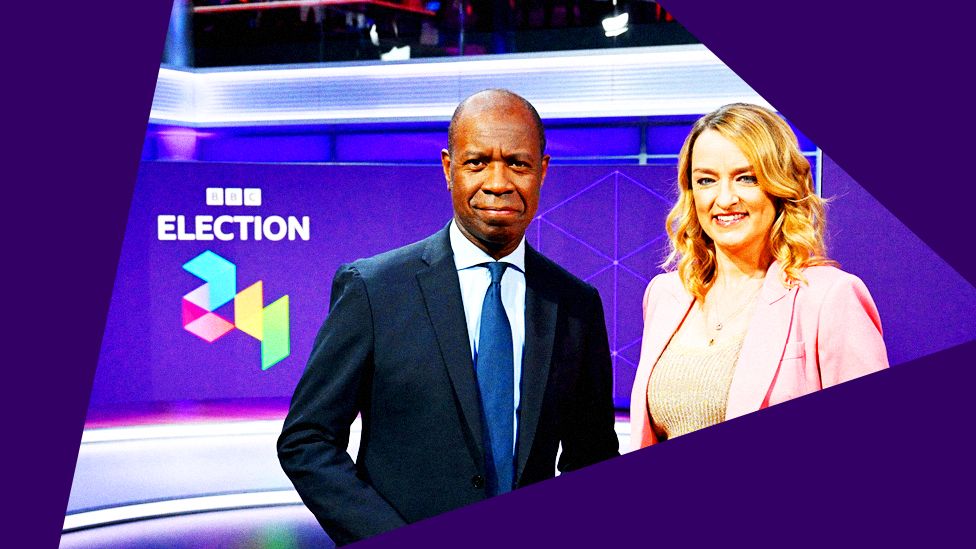 BBC election night presenters Clive Myrie and Laura Kuenssberg
