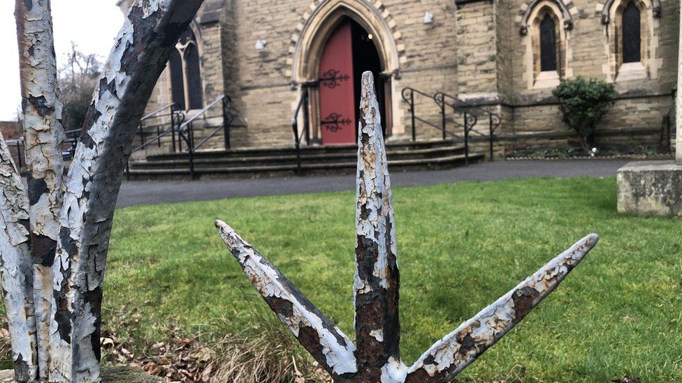 Spikes on church railings