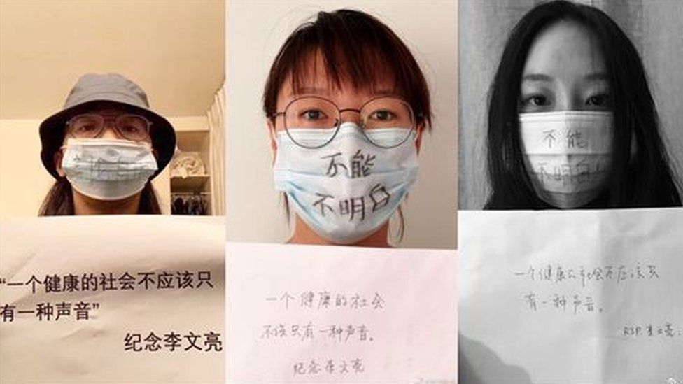 Netizens staged a mask protest after Li Wenliang's death