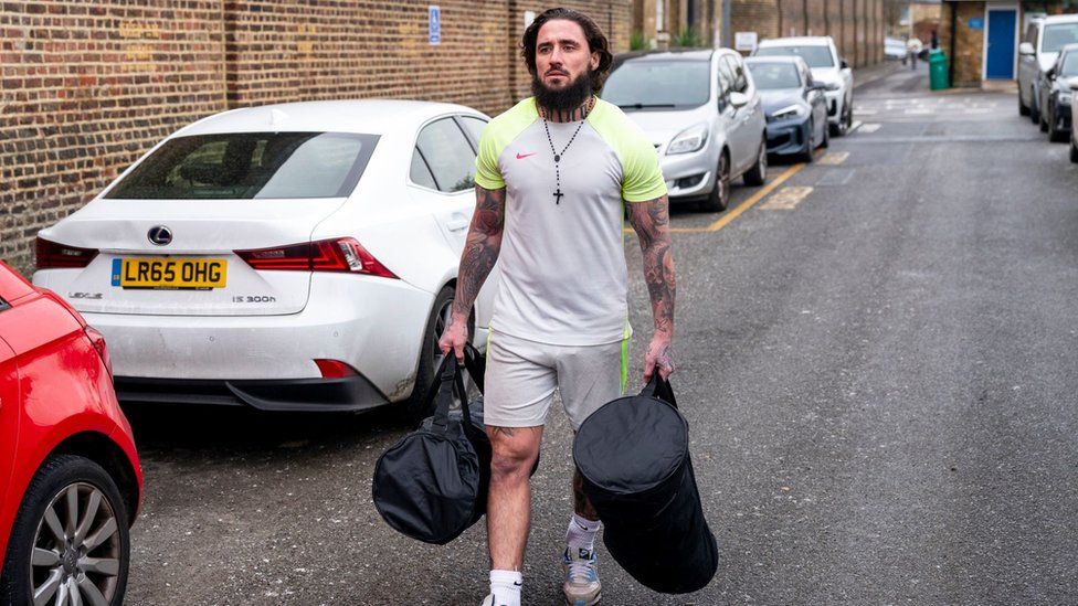 Stephen Bear leaving prison