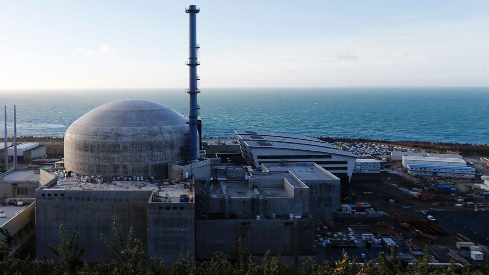 A picture taken in Flamanville, north-western France on November 16, 2016 shows the reactor Flamanville 3 in the construction site of the third-generation European Pressurised Water nuclear reactor (EPR).