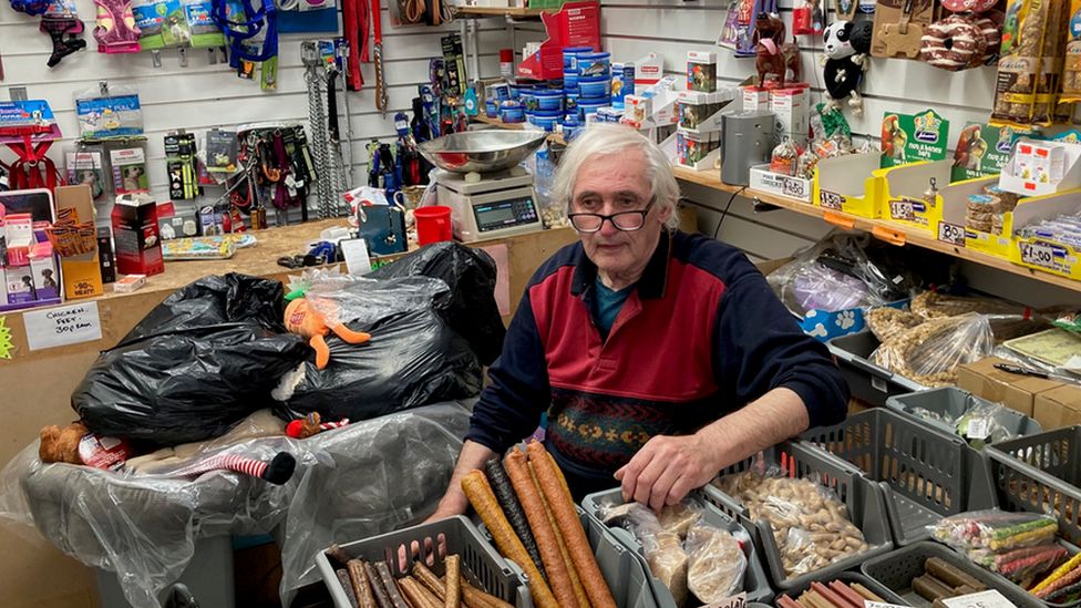 Pet shop owner Mike Newton is one of the traders inside the market