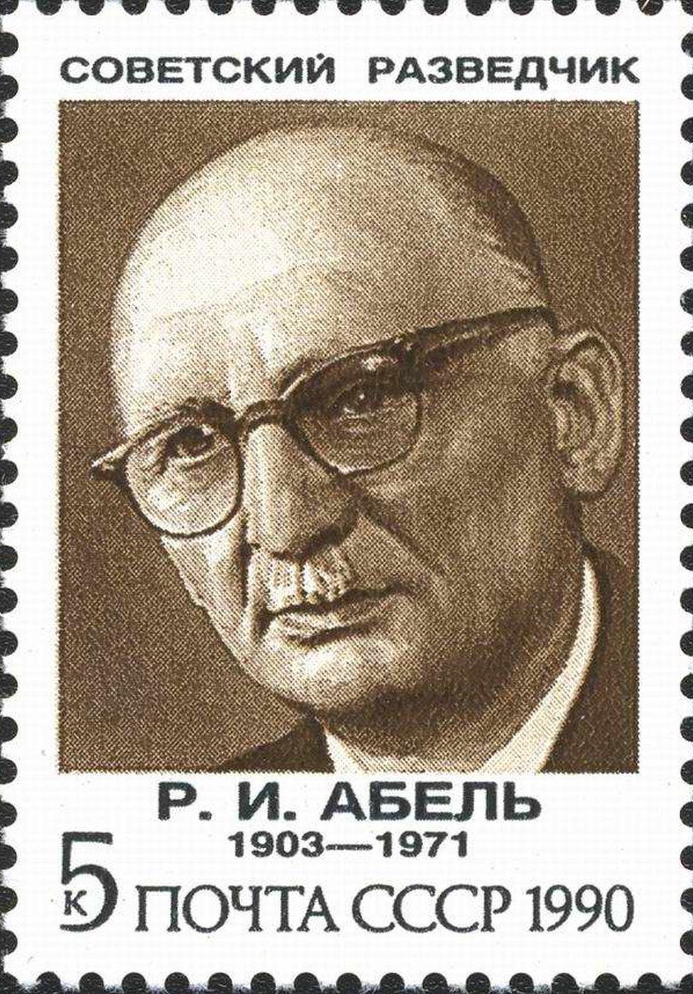 A Russian stamp bearing the image of the Russian spy