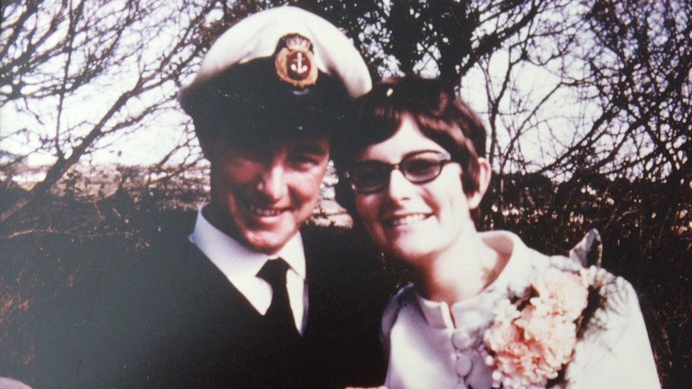 Tom and Christine on wedding day