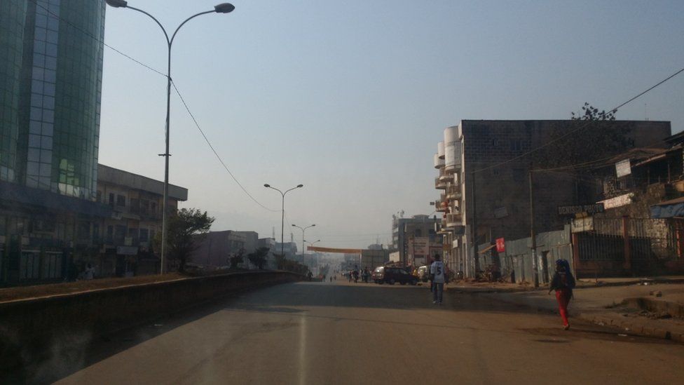 A main road in Bamenda devoid of