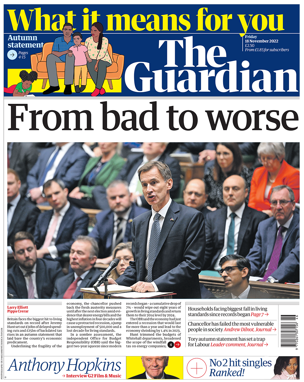 The Guardian front page