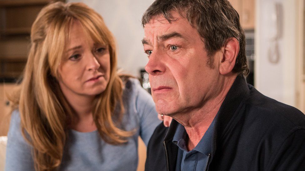 Jenny Bradley played by Sally Ann Matthews and Johnny Connor played by Richard Hawley