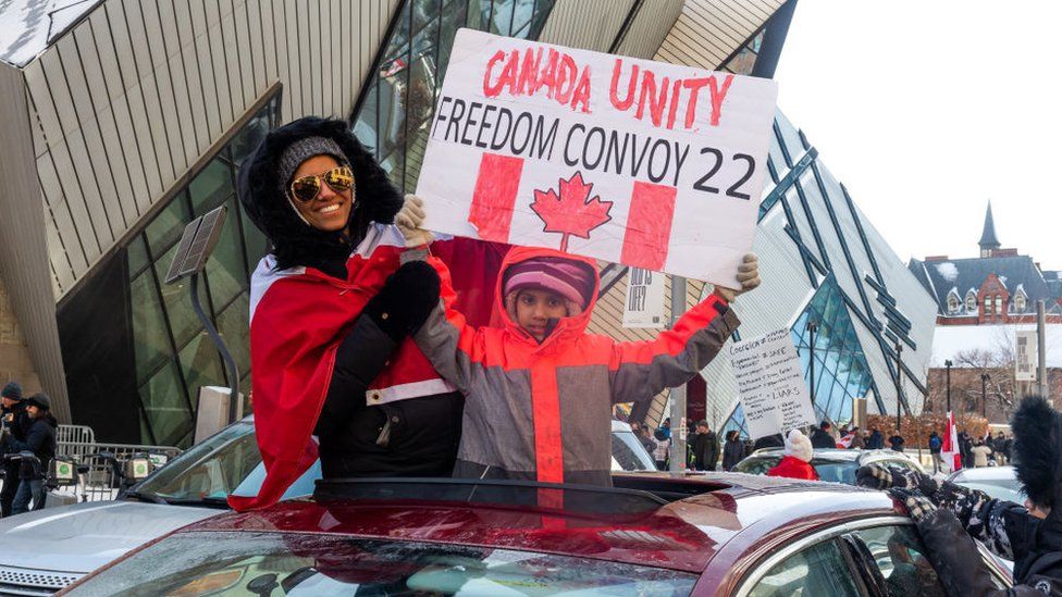Protesters in downtown Ottawa over the weekend
