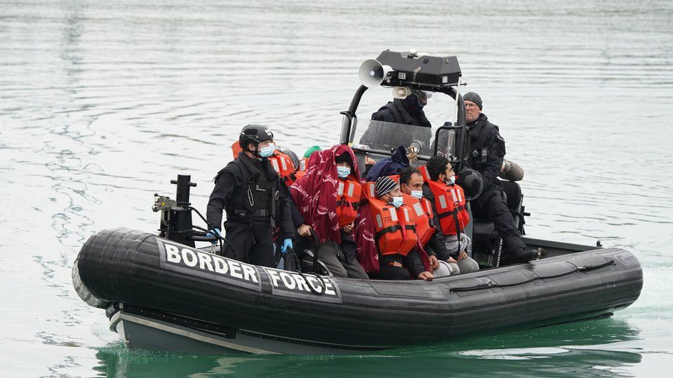 People thought to be migrants in Border Force vessel are brought in to Dover on 20 November 2021