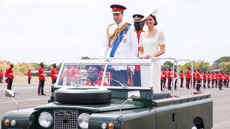 The Duke and Duchess of Cambridge attending the inaugural Commissioning Parade in Jamaica