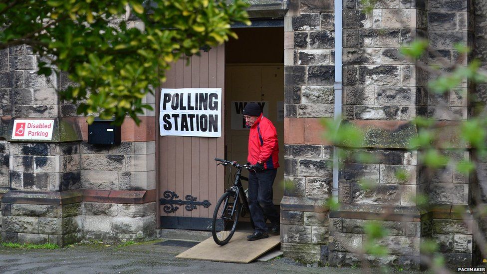 Voter on bike