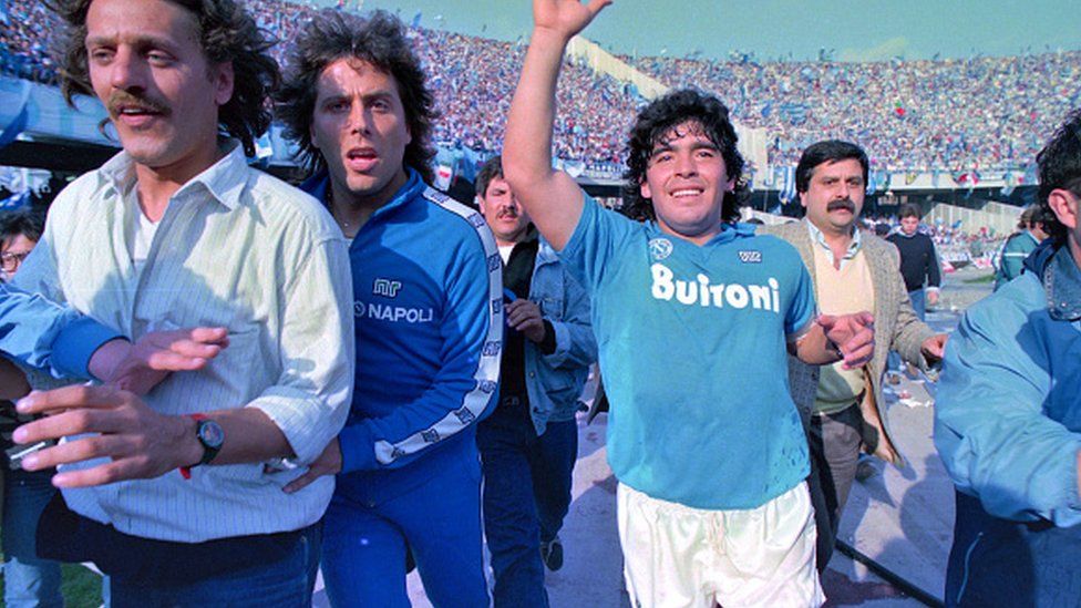 Maradona during his days playing for Napoli