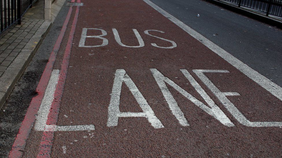 Bus lane street marking