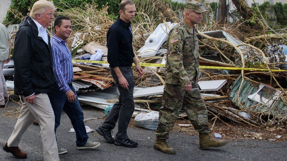 US President Trump visits Puerto Rico to see destruction caused by hurricanes