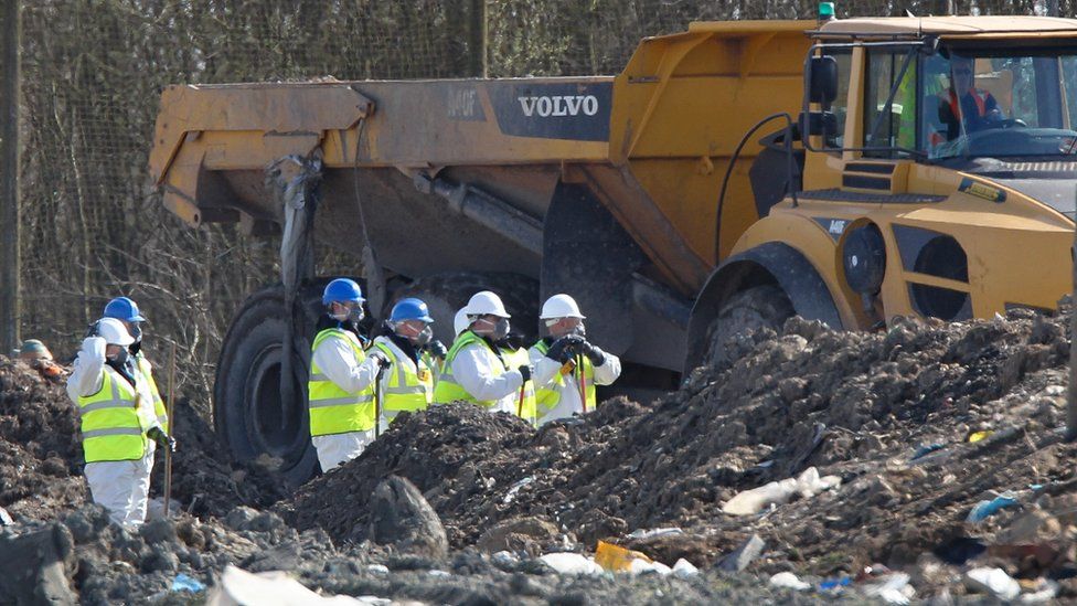 Officers searching landfill site at Milton