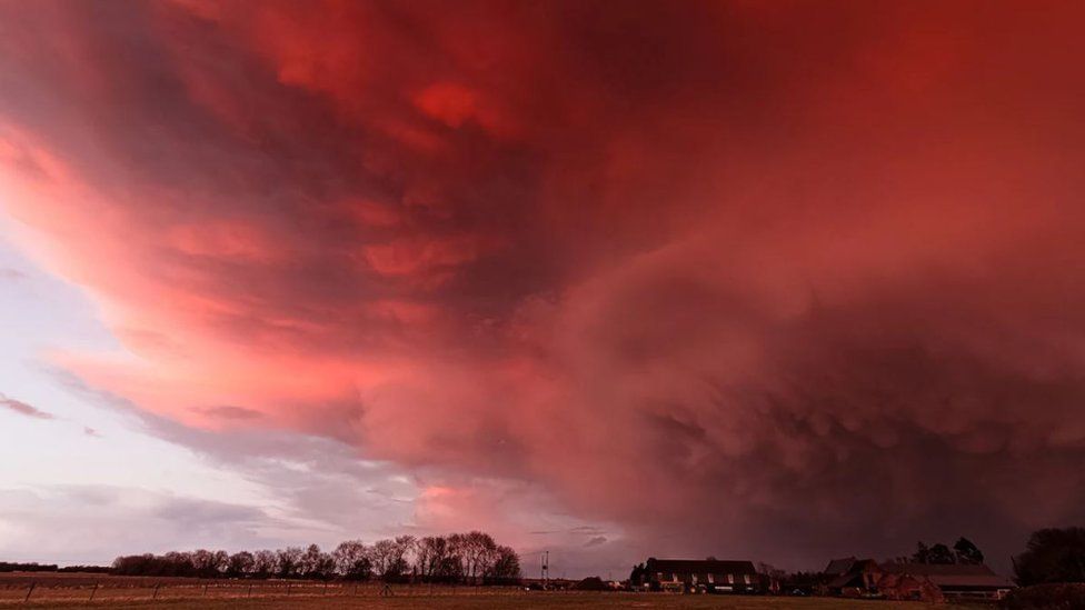 Sunset over the Cambridgeshire Fens