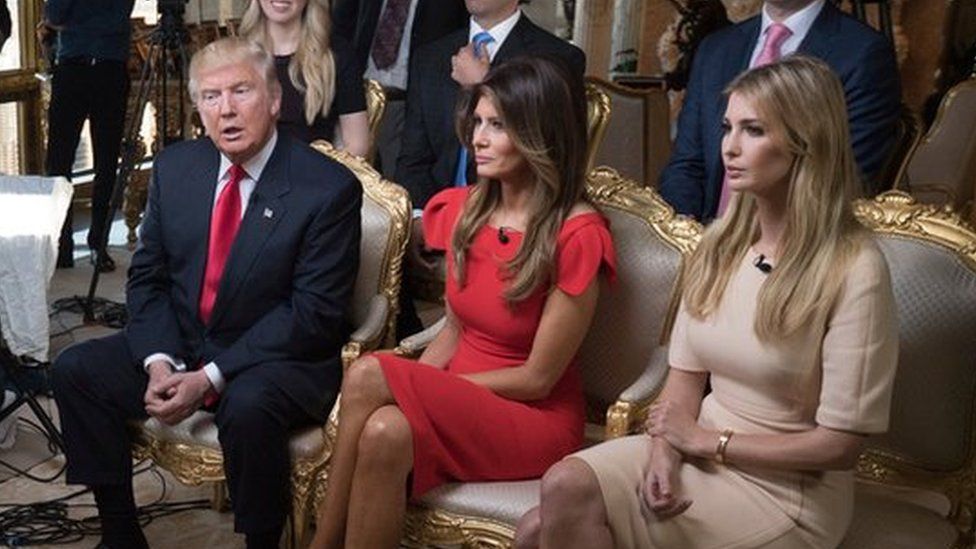 The Trump family, with Ivanka on the far right, during the 60 Minutes interview