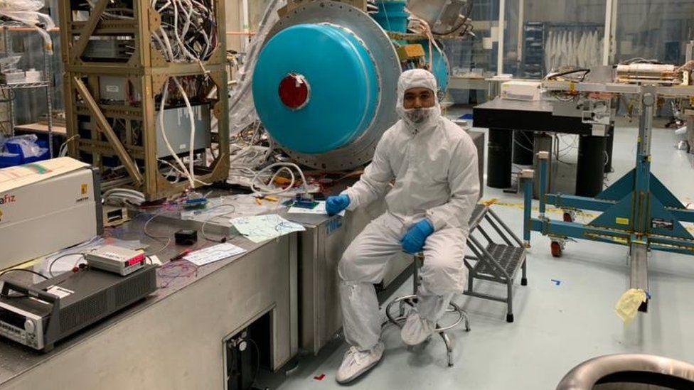 Berhanu Bulcha in his lab