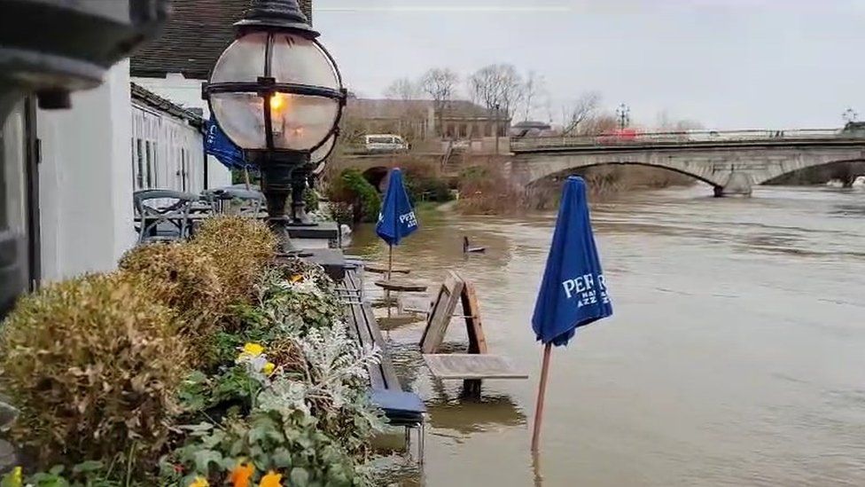 River flooding in Staines