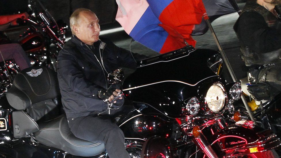 Vladimir Putin at a bikers' rally at the Black Sea, 2011