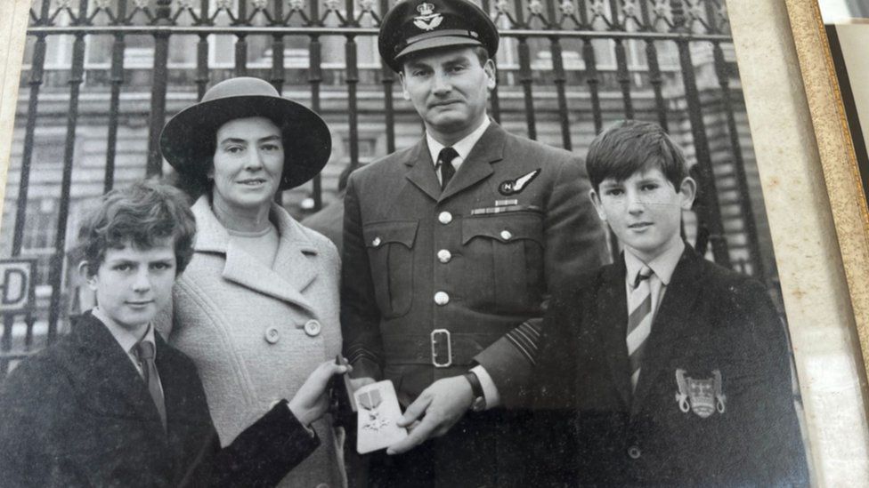 Mr Jenkins with his wife Margaret and sons Nicholas (l) and David (r)