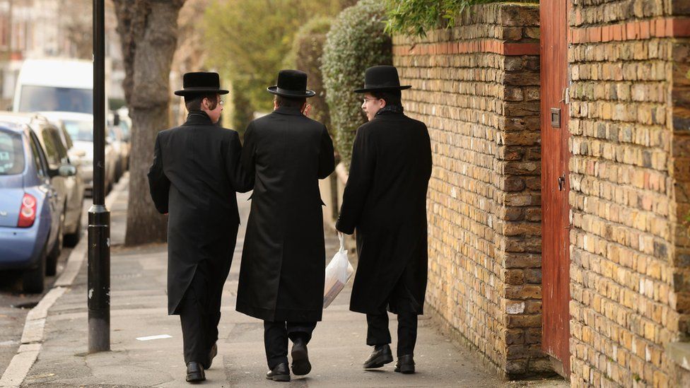 Jewish men in Stamford Hill, London