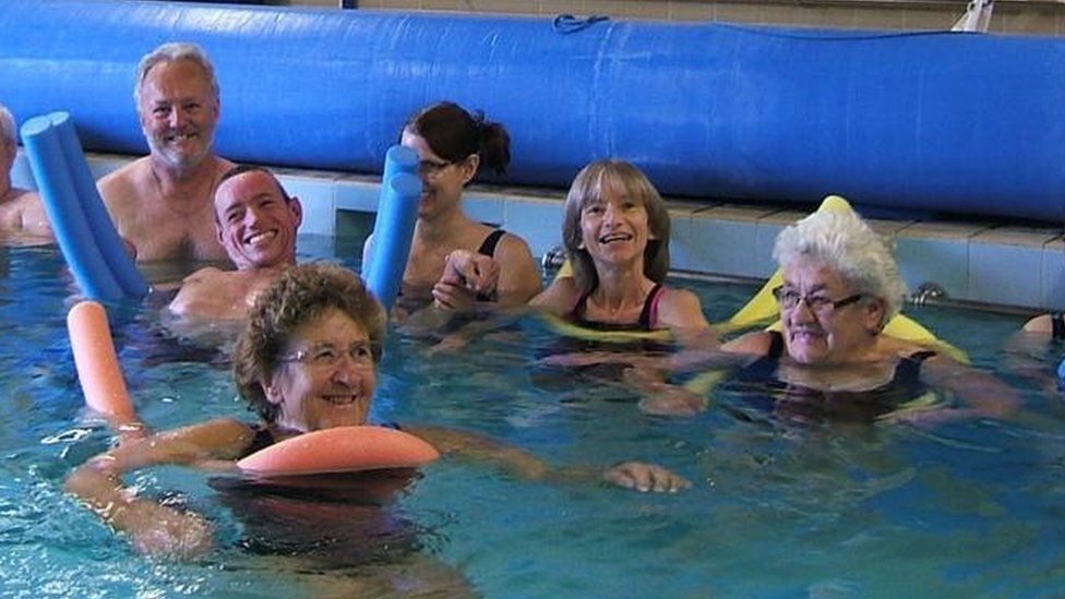 People in a hydrotherapy pool