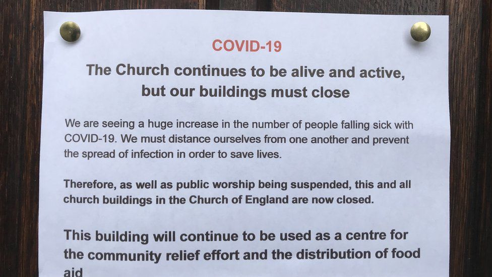 A sign on the door of St Paul's Church in Southville, Bristol