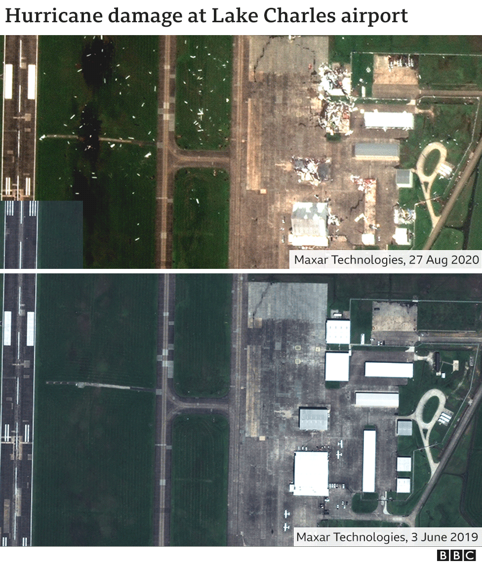 satellite images show damage