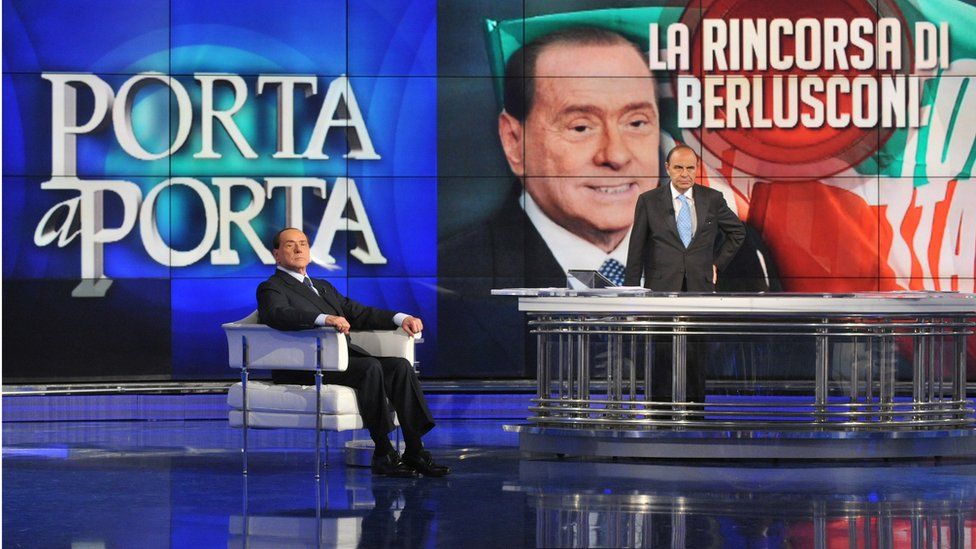 Silvio Berlusconi appears on Rai TV