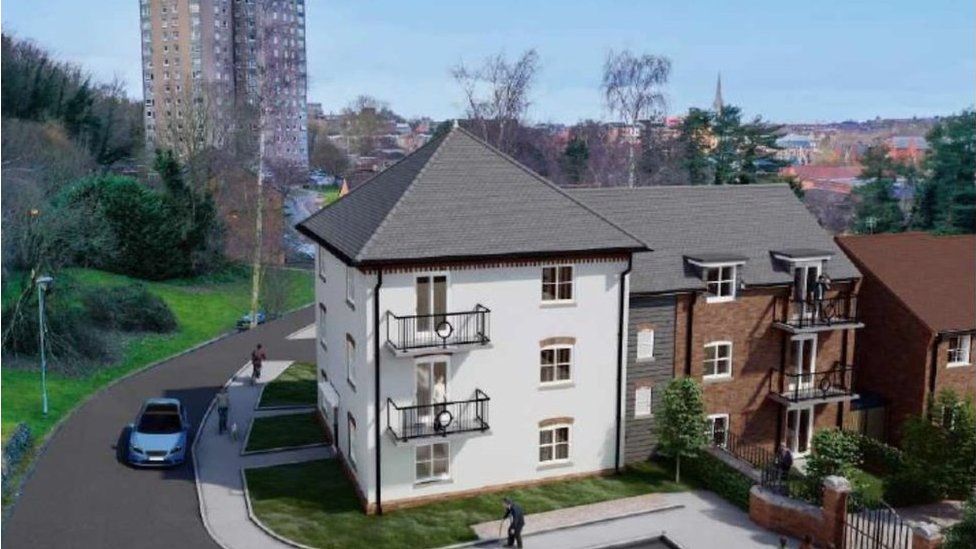 An artist's impression of the homes that will be built in Argyle Street, off King Street, Norwich