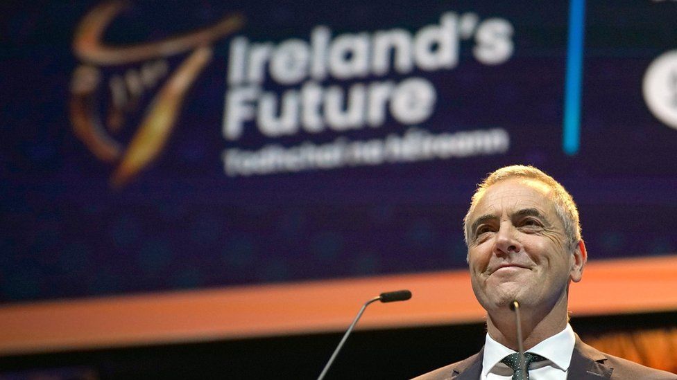 James Nesbitt speaking astatine  the Ireland's Future league  successful  Dublin