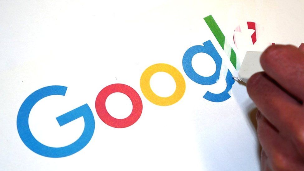 Google logo being erased