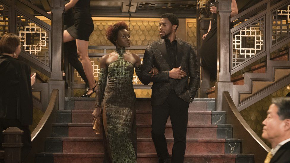 Lupita Nyong'o and Chadwick Boseman in Black Panther