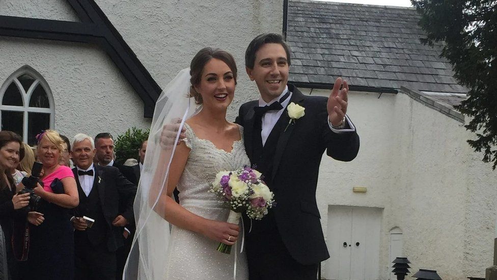 Simon Harris with his bride Caoimhe Wade