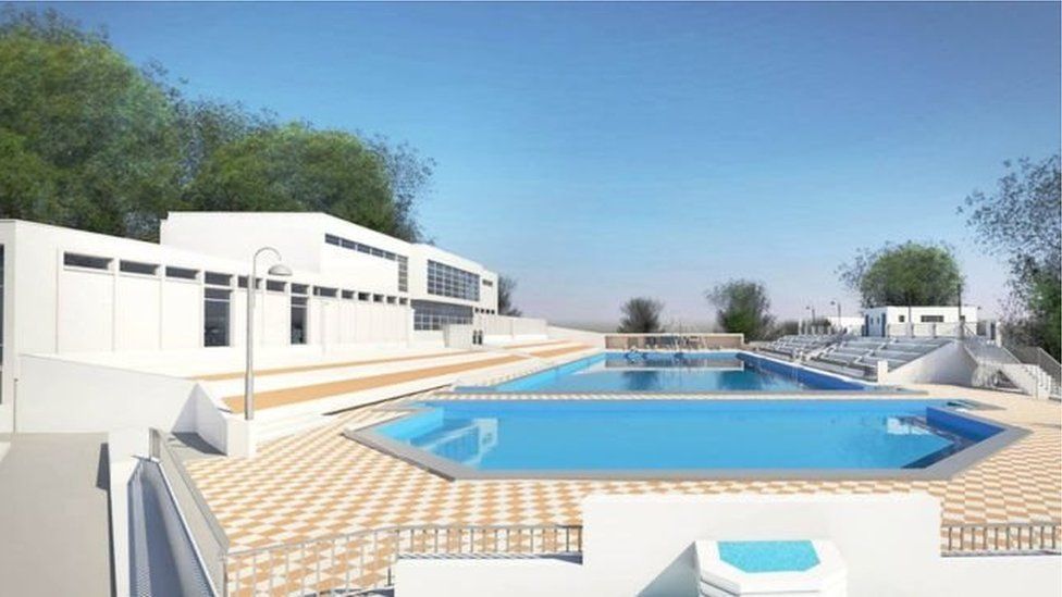 An artist's impression of how Broomhill lido will look