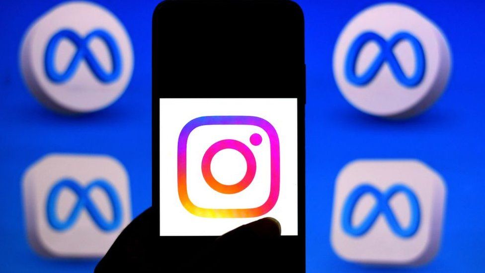A stock illustration of meta and instagram logos