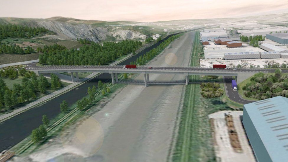 A graphic artist's impression of the proposed bridge over Newry Canal