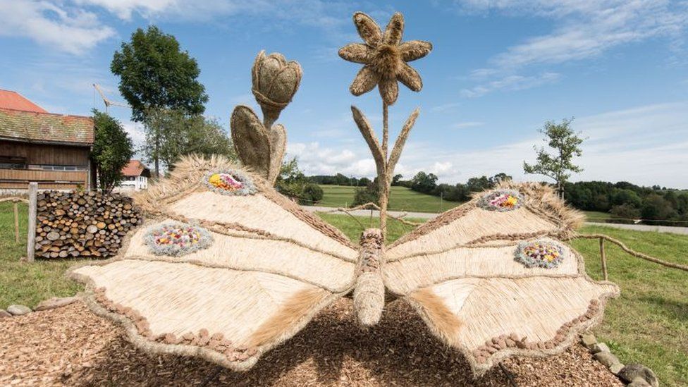 Giant straw animal sculptures go on display at Longleat safari park - BBC  News