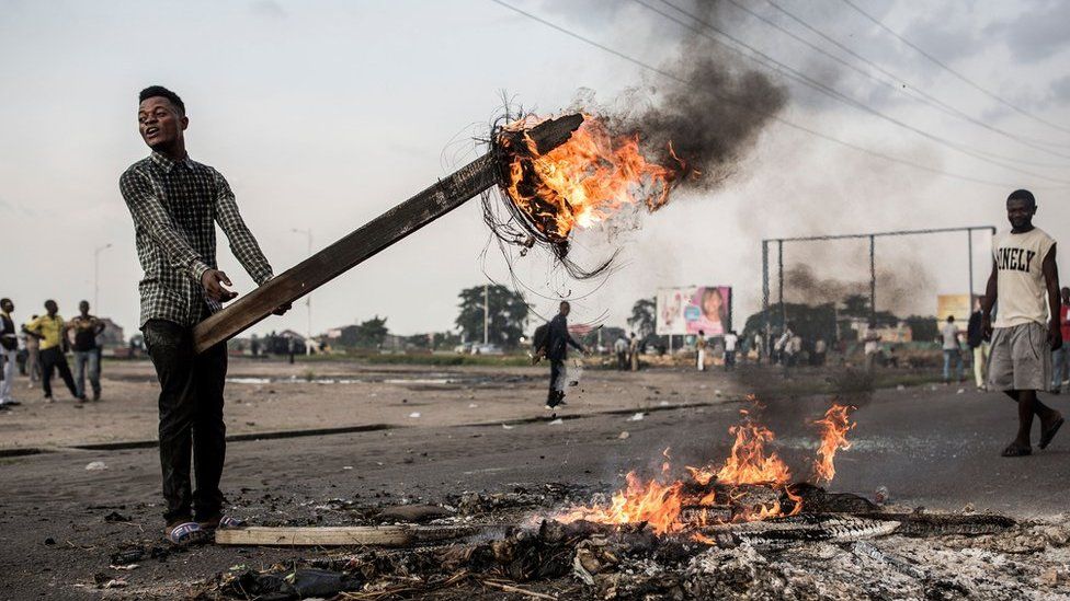 Protester in Kinshasa