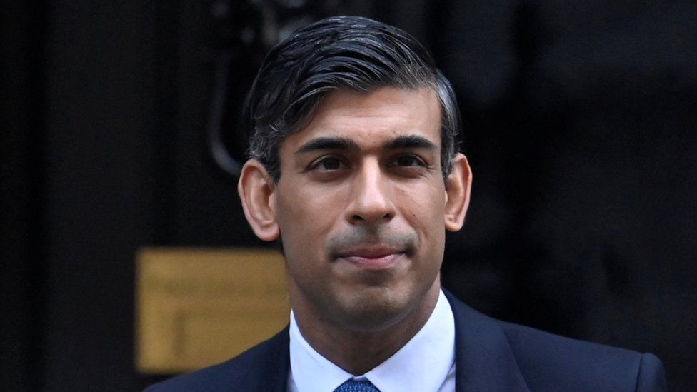 Rishi Sunak leaves Downing Street for the Houses of Parliament in London
