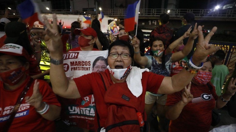Celebrating Marcos supporters