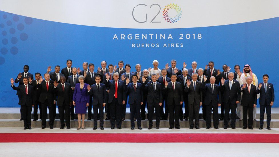 Picture of world leaders at G20 summit in Argentina in 2018.