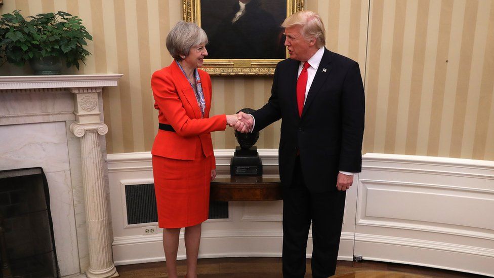 Theresa May meets with Donald Trump at the Whitehouse