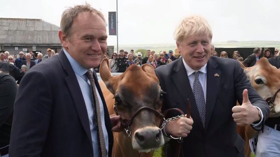 Boris Johnson and George Eustice at the Royal Cornwall Show