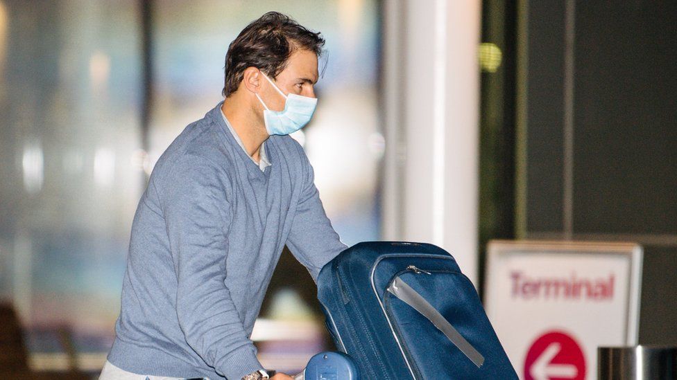 Rafael Nadal pictured at Adelaide Airport